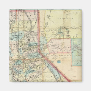 Nieuwe kaart van de staat Californië Magneet