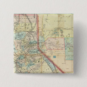Nieuwe kaart van de staat Californië Vierkante Button 5,1 Cm