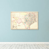 Nieuwe kaart van de staat Texas Canvas Afdruk (Insitu (Houten vloer))