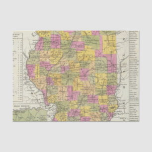 Nieuwe kaart van Illinois Tissuepapier