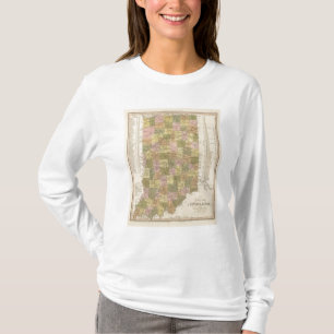 Nieuwe kaart van Indiana T-shirt