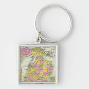 Nieuwe kaart van Michigan 2 Sleutelhanger