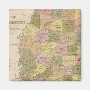 Nieuwe kaart van Mississippi Magneet