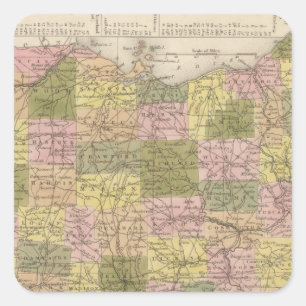 Nieuwe kaart van Ohio Vierkante Sticker