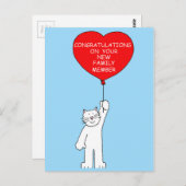 Nieuwe kat gefeliciteerd briefkaart (Voorkant / Achterkant)