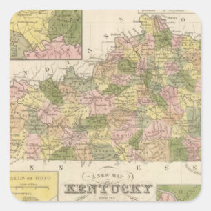 Nieuwe Kentucky 2-kaart Vierkante Sticker