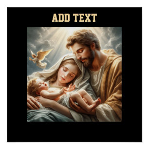 Nieuwe kerstbaby geboren vliegende engel tekst gla perfect poster