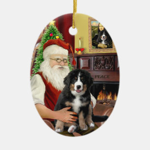 Nieuwe Kerstman - Berner Sennenhond Puppy (L) Keramisch Ornament