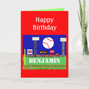 Nieuwe Kinder Baseball Happy Birthday-kaart Kaart