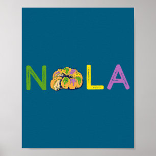 Nieuwe King Cake Mardi Gras Orleans Poster