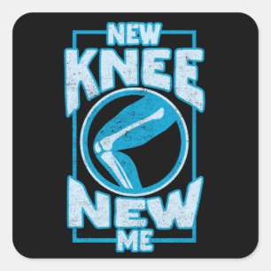 Nieuwe knie Nieuwe ME knievervanging Vierkante Sticker
