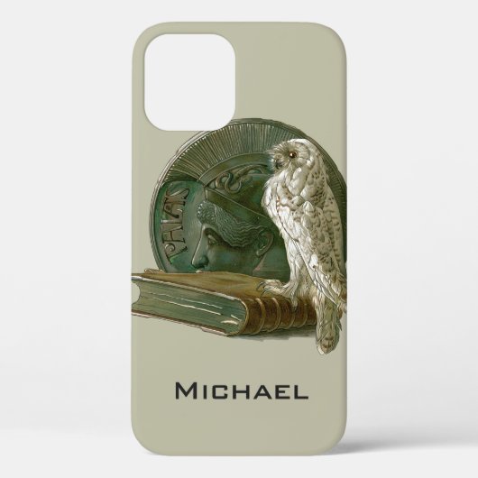 nieuwe kunst met een owl, munt en boek Case-Mate iPhone case (Achterkant)