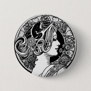  nieuwe kunst ronde button 5,7 cm