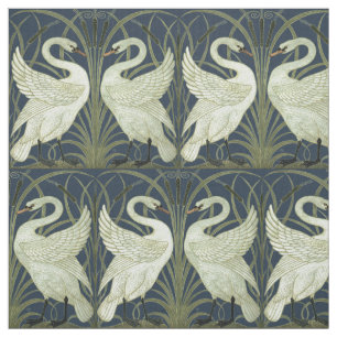 nieuwe kunstzwanen van Walter Crane Fabric Stof