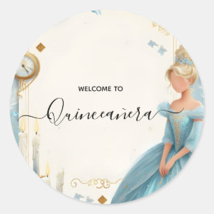 Nieuwe Lamp Ivoor Ice Sky Gold Light Blue Quincean Ronde Sticker