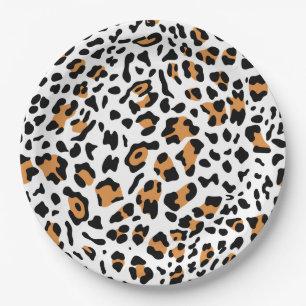 Nieuwe leopard-structuur 5 papieren bordje