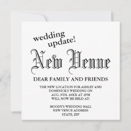 Nieuwe locatie Gothic Wedding Update Wijziging van Aankondiging