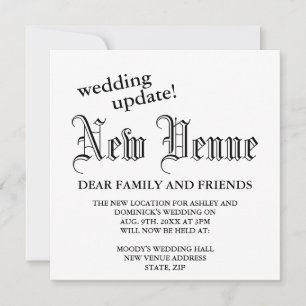 Nieuwe locatie Gothic Wedding Update Wijziging van Aankondiging