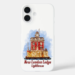 Nieuwe Londen Ledge Lighthouse Waterverf Connectic iPhone 16 Hoesje