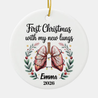 Nieuwe Longen Longtransplantatie Eerste Kerst Orna Keramisch Ornament