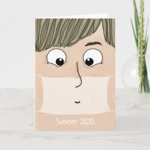 Nieuwe look voor Summer 2020, Funny Male Face Mask Kaart