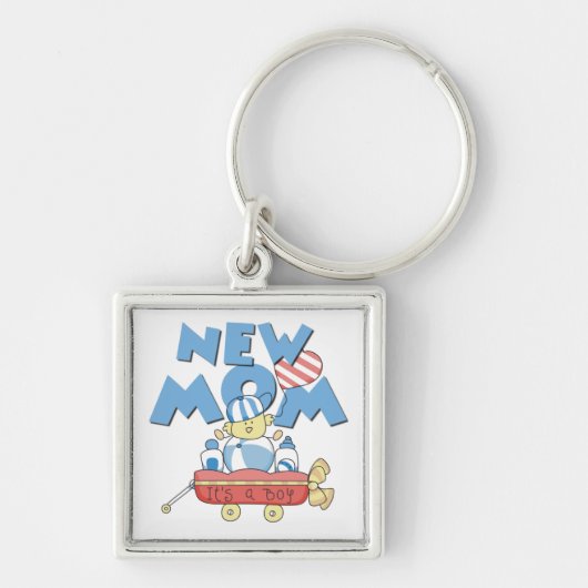 Nieuwe mam Het is een Jongen Gifts Sleutelhanger (Voorkant)