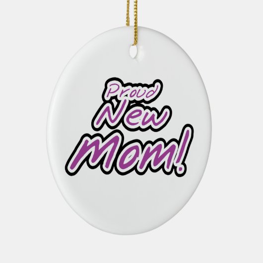 Nieuwe mam zwart en Paarse tekstcadeaus Keramisch Ornament (Rechts)