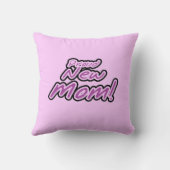 Nieuwe mam zwart en Paarse tekstcadeaus Kussen (Achterkant)