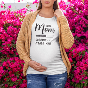Nieuwe mama aan het laden, wacht even t-shirt