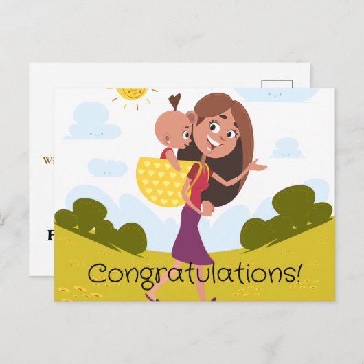 Nieuwe mama briefkaart (Voorkant / Achterkant)