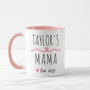 Nieuwe mama met aangepaste naam, titel & geschat j mok
