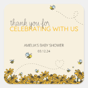 Nieuwe Mama-to-bee Douche Thema Vierkante Sticker