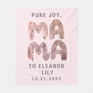 Nieuwe mama whimsical pastelroze pasgeboren aanden fleece deken