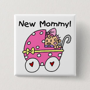 Nieuwe mammie baby-overhemden en cadeautjes vierkante button 5,1 cm