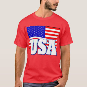Nieuwe Mannen Rood T-shirt Rood Wit en Blauw Vlag