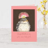 Nieuwe meisjeskaart kaart (Gele Bloem)