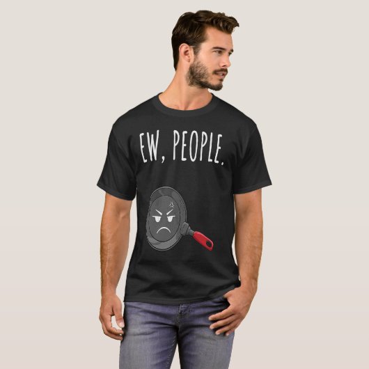 Nieuwe mensen boos frituurpan bedroefd t-shirt (Voorkant volledig)