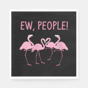 Nieuwe mensen flamingo sociale afstand tropisch servet