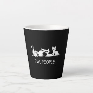 Nieuwe mensen   Funny Cat Gezegde   Kat Eigenaar G Latte Mok