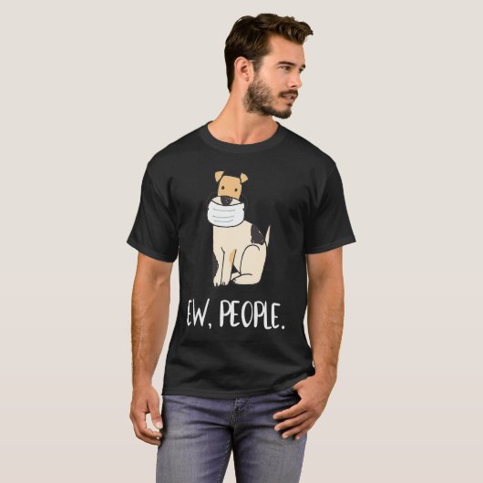 Nieuwe mensen Hond Gezichtsmasker Sociale Afstand T-shirt (Voorkant volledig)