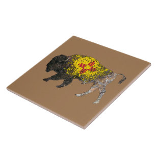 Nieuwe Mexicaanse Buffalo Spirit Ceramic Tegel Tegeltje