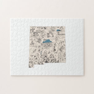 Nieuwe Mexicaanse kaart met Afbeeldingen Legpuzzel