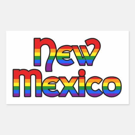 Nieuwe Mexicaanse regenboogtekst Stickers (Voorkant)