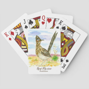 Nieuwe Mexicaanse Roadrunner State Bird Desert Pokerkaarten