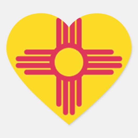 Nieuwe Mexicaanse vlag Hart Sticker (Voorkant)