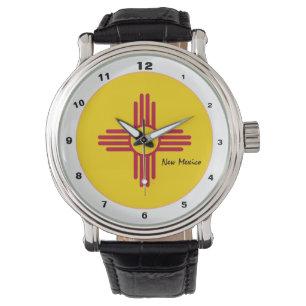 Nieuwe Mexicaanse vlag & nieuwe Mexico mode VS/des Horloge