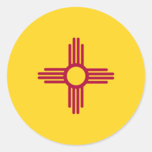 Nieuwe Mexicaanse vlag Ronde Sticker