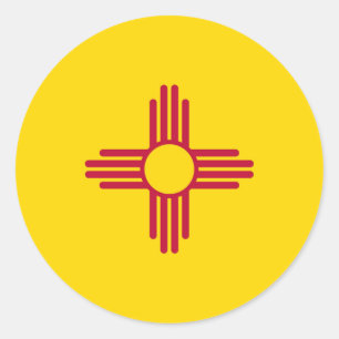Nieuwe Mexicaanse vlag Ronde Sticker