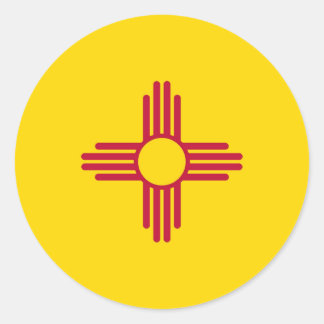 Nieuwe Mexicaanse vlag Ronde Sticker