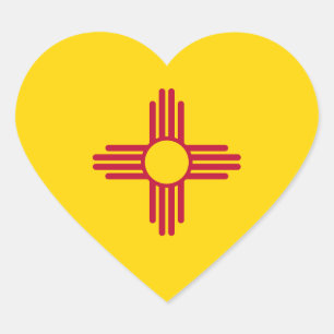 Nieuwe Mexicaanse vlag (Zia), Verenigde Staten van Hart Sticker